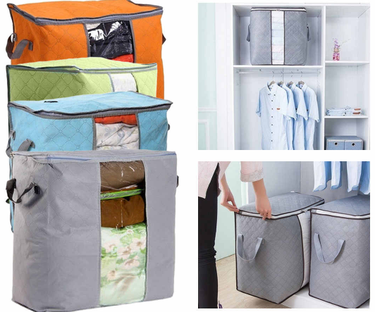 Laundry storage case with handles