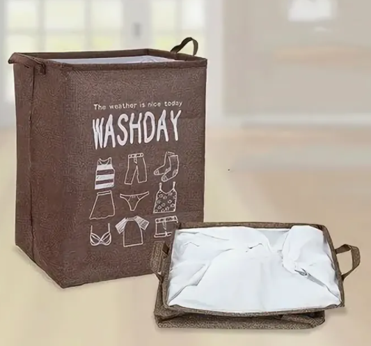 WashdayУ brown drawstring hamper