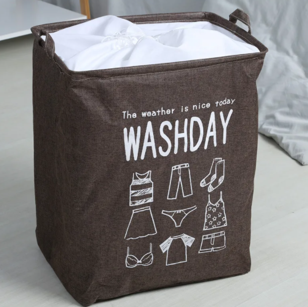 WashdayУ brown drawstring hamper