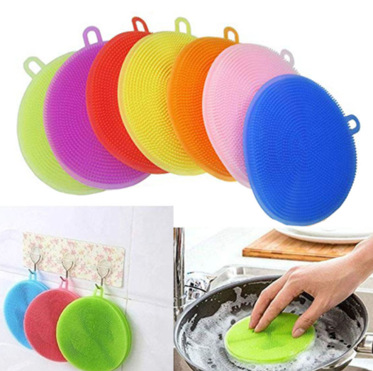 Dense silicone dishwashing sponge