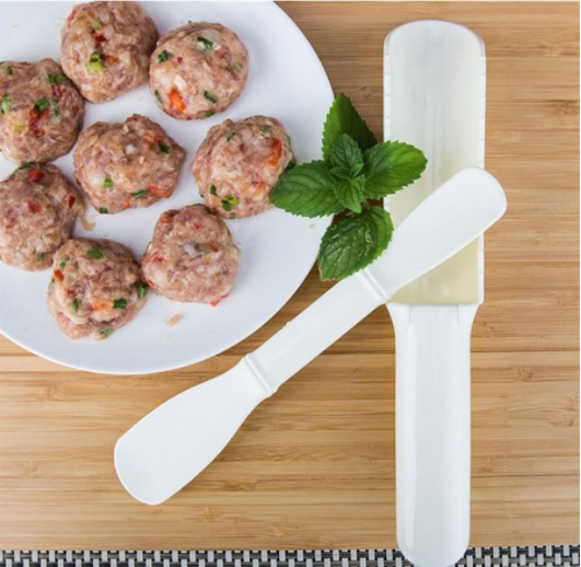 Double-sided meatball and meatball forming set