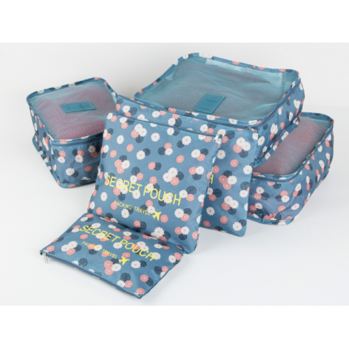 Travel Set 6 pcs. Blue flowers