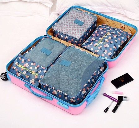 Travel Set 6 pcs. Blue flowers