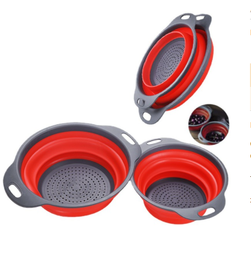 Set of folding silicone colander (2 pcs.)