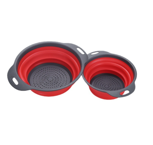 Set of folding silicone colander (2 pcs.)