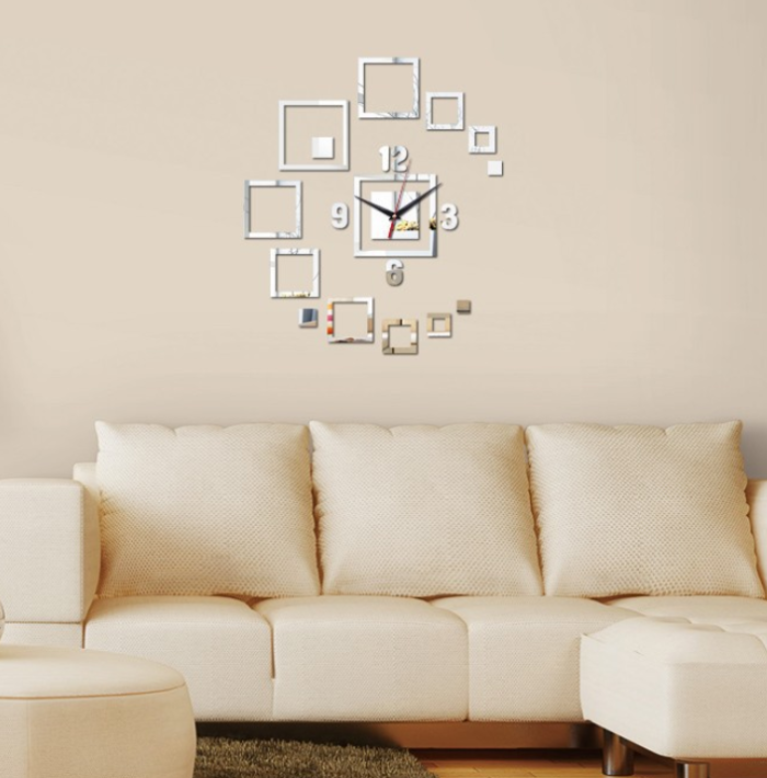 Acrylic mirror wall clock ТSquare ElementsУ