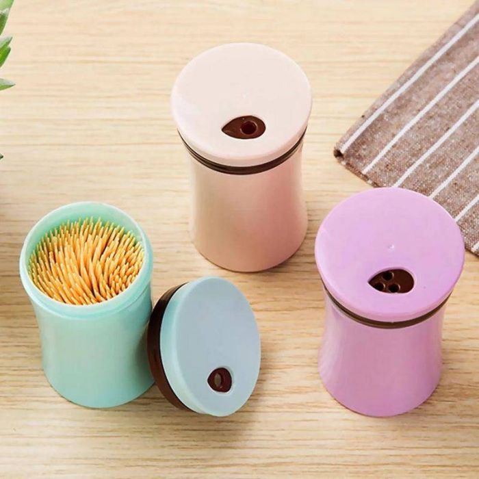 Spice and toothpick jar plastic with swivel lid