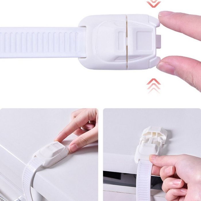 Flexible plastic locking device with buckle clasp