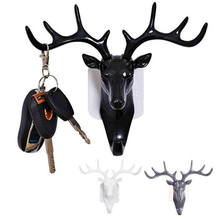 Hook for keys ТDeerУ decorative three-dimensional with 1 hanger