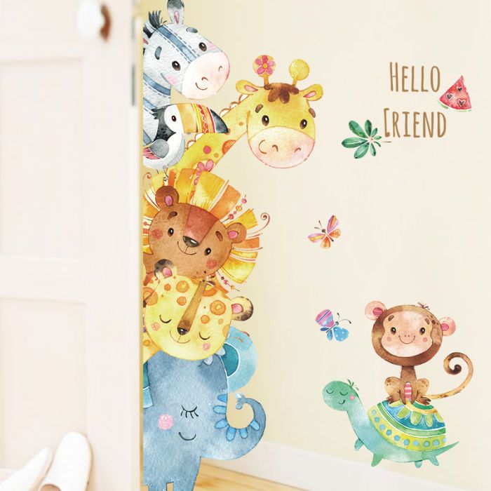 Self-adhesive vinyl sticker ТWatercolor animalsУ