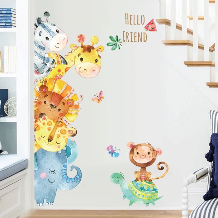 Self-adhesive vinyl sticker ТWatercolor animalsУ