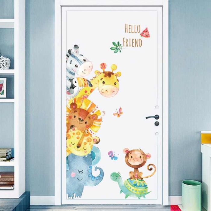 Self-adhesive vinyl sticker ТWatercolor animalsУ