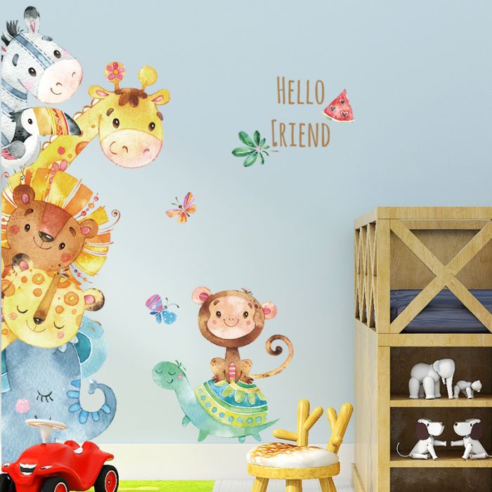 Self-adhesive vinyl sticker ТWatercolor animalsУ