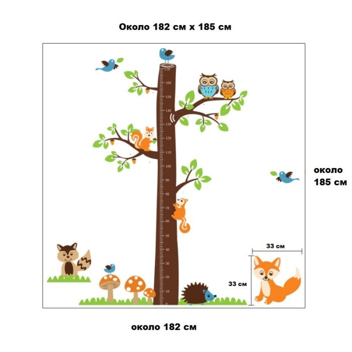 Color self-adhesive sticker ТForest TreeУ height meter