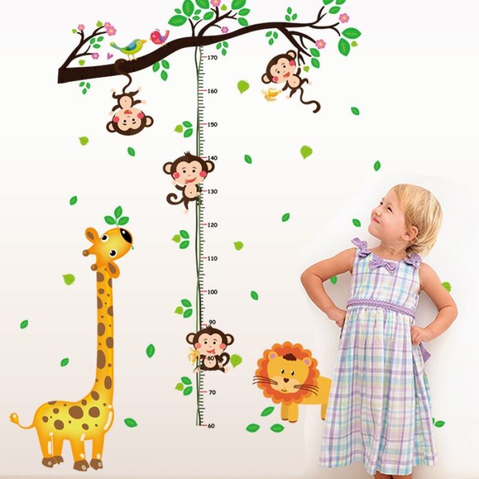 Lion, Giraffe and MonkeysУ vinyl self-adhesive sticker