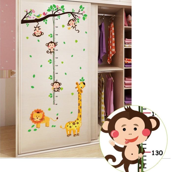 Lion, Giraffe and MonkeysУ vinyl self-adhesive sticker