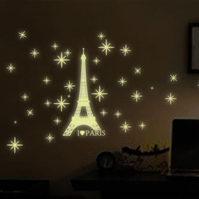 Eiffel Tower light-accumulating sticker - self-adhesive stickers for interior decoration