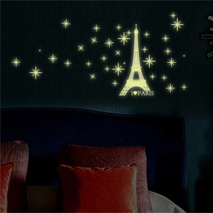 Eiffel Tower light-accumulating sticker - self-adhesive stickers for interior decoration