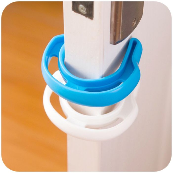 Plastic reinforced horseshoe shaped doorstop