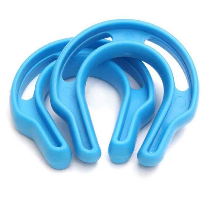 Plastic reinforced horseshoe shaped doorstop