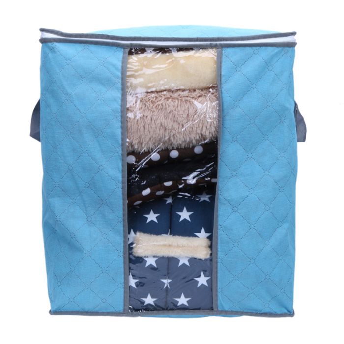 Organizer for storing bed linen, blankets and pillows with zippered cover