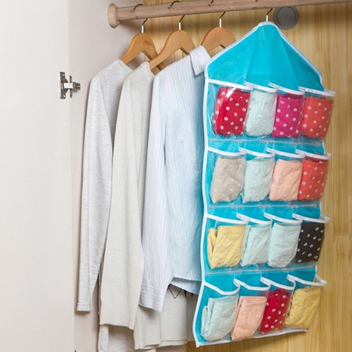 Closet organizer with 16 pockets