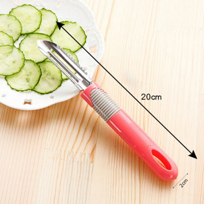 Stainless steel multifunctional vegetable peeler with plastic handle