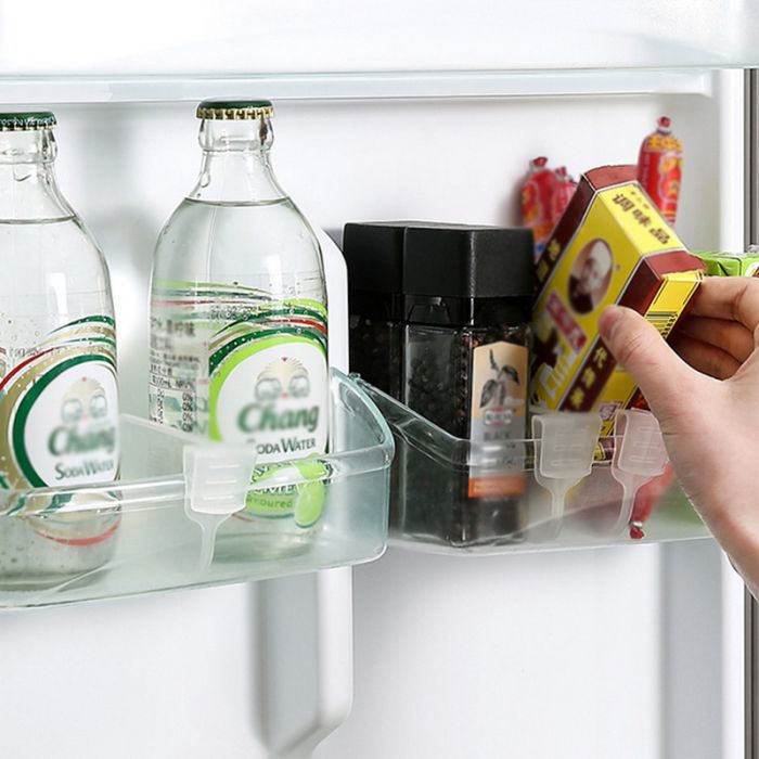 Partition for refrigerator shelves 1 piece, with clip, plastic, transparent