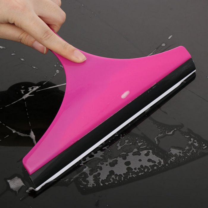 Window cleaner rubber scraper with plastic handle for window cleaning