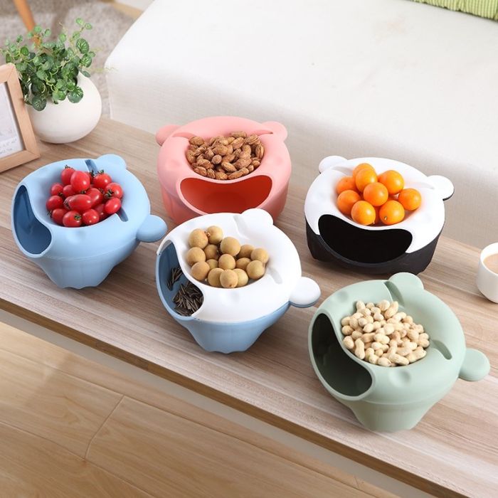 Bowl-holder for phone and for seeds, nuts, various snacks