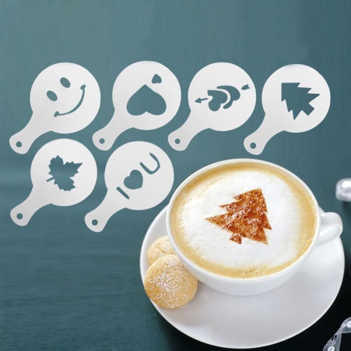 Cappuccino stencils in a set of 16 for creating designs on foam