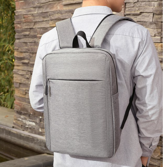 Business backpack for city with USB, gray