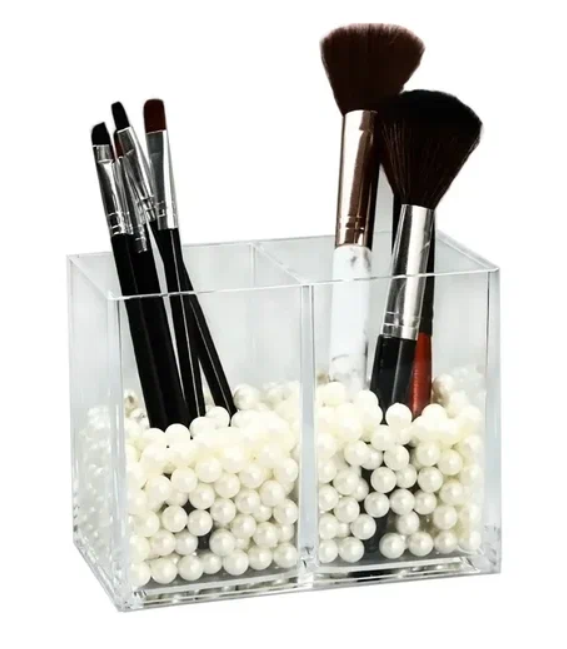 Acrylic organizer for cosmetics, 2 cells