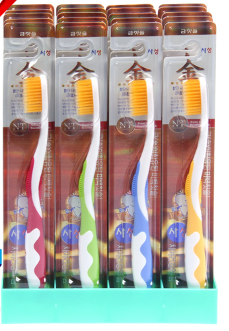 Toothbrush with gold ions