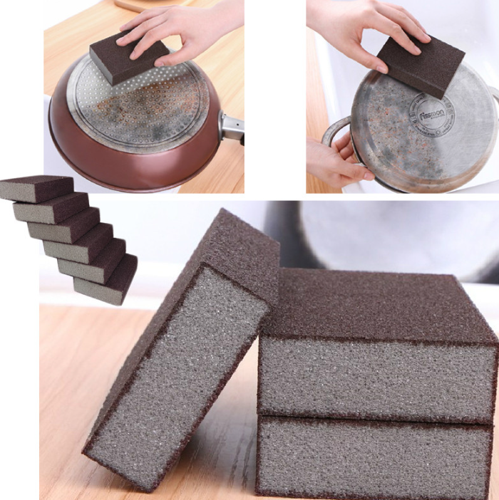 Nano sponge with abrasive coating