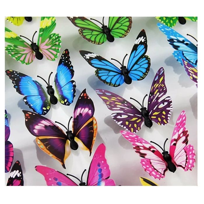 Set of 3D butterflies 10 pcs (in assortment) on magnetic stickers